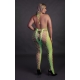 Mono verde fluorescente de malla y halter