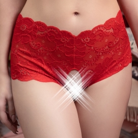 Frida Open Lace Panties Red
