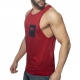 Mesh Pocket Contrast Tank Top Red-Navy