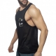 Mesh Pocket Contrast Tank Top Black-Army