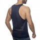 Mesh Pocket Contrast Tank Top Navy-Gray