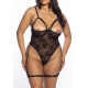 ELAYNE OPEN SHELF CUP TEDDY WITH OPEN GUSSET AND DECORATIVE GARTER STAYS