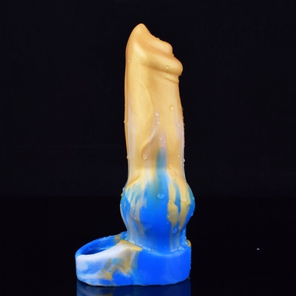 Funda para pene de perro Yorky 17 x 6cm Azul-Amarillo