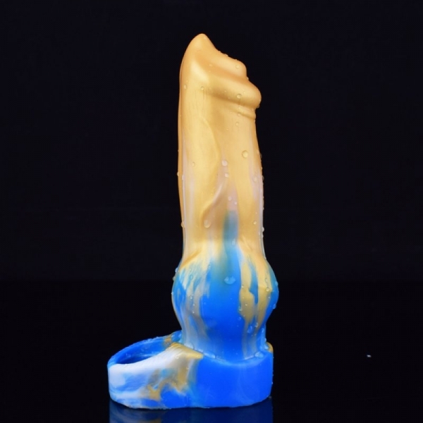 Gaine de pénis Dog Yorky 17 x 6cm Bleu-Jaune