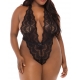 ALESSA HIGH LEG SCALLOPED LACE TEDDY