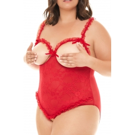 Amber Red Lace Bodysuit Grande
