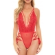 SLOANE SOFT CUP DEEP PLUNGE TEDDY WITH LACE UP RIBBON DETAILING