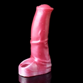 ExtendMyDick Funda para el pene Monster Jump 15 x 4,5 cm Rosa-Blanca