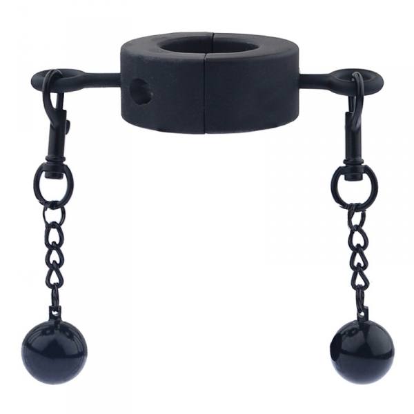 Ballstretcher in metallo con testicolo S 32mm - Altezza 12mm - Peso 275g Nero