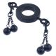 Ballstretcher in metallo con 4 grandi palle per testicoli S 32mm - Altezza 12mm - Peso 375g Nero