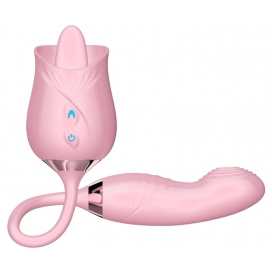 Stimulateur de clitoris ROSE LICKING 11 x 3cm Rose