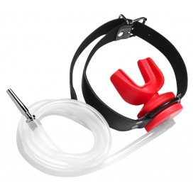 KINKgear Plug Pénis avec Bâillon Urinoir - Plug 4 x 0.7cm Rouge