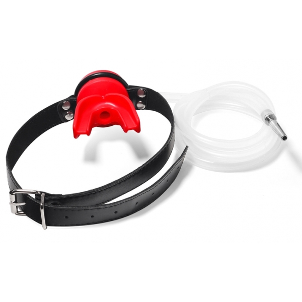 Penis Plug with Urinal Gag - Plug 4 x 0.7cm Red