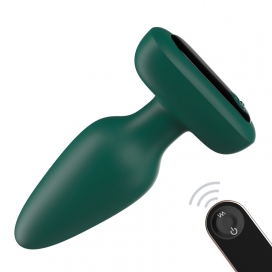 Plug vibrador Silicona Visual 10 x 4,2cm Verde