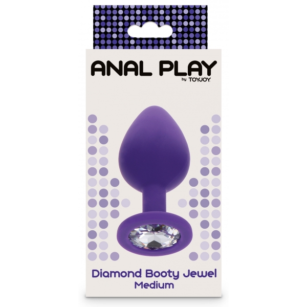Plug Bijou Diamond Booty M 7 x 3,5cm Violeta