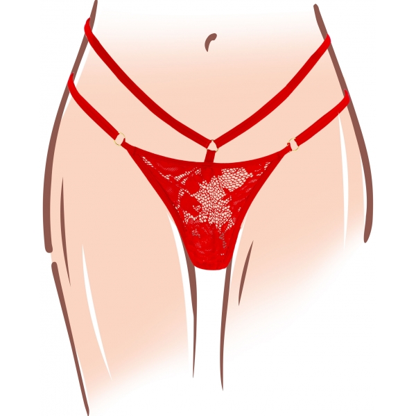 Clitorisstimulator met kanten panty Divine Panty Rood
