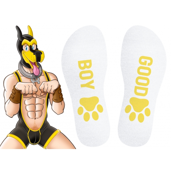 Calzini Good Boy Bianco-Giallo