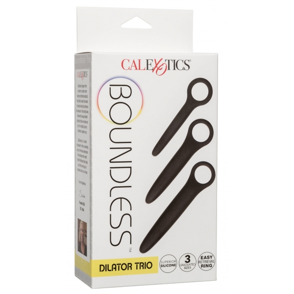 Conjunto de 3 tampões de silicone Dilatro Trio Boundless Preto