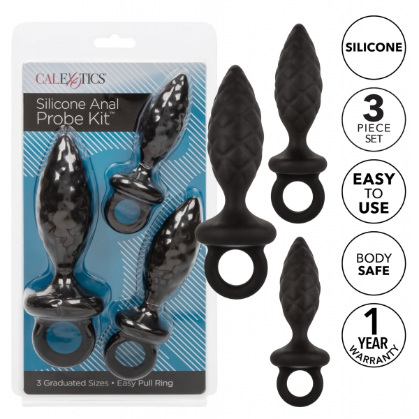 Kit de 3 tapones de silicona negra para kit de sondas