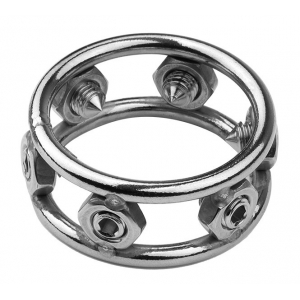 MenSteel Cock Rings with 6 Spikes - Heavy