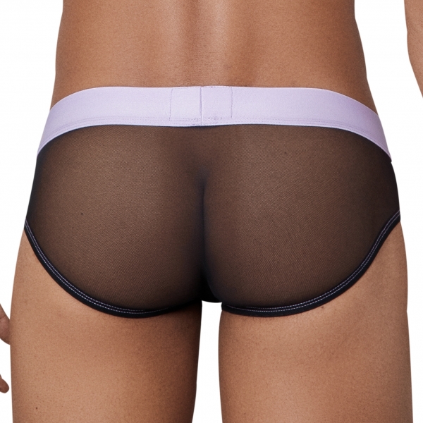 Transparenter Slip Hunch Brief Schwarz-Violett