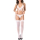 2-Piece Bra and Garter Belt Set White