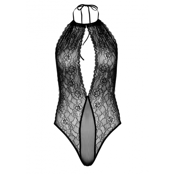 Body Deep-V Lace Schwarz