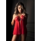 Peek-a-Boo Ruffle Babydoll Rot