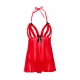 Peek-a-Boo Ruffle Babydoll Red