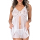 Babydoll camicia da notte + perizoma Bianco