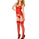 Lace and Mesh garter belt set Red