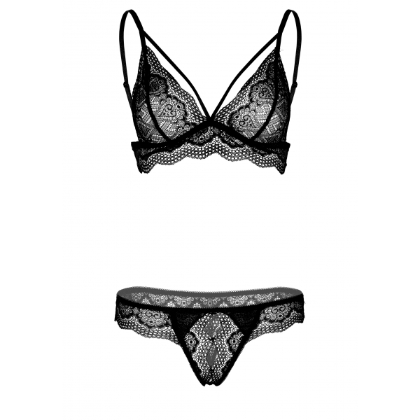 Set 2 pezzi di reggiseno in pizzo nero