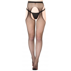 Fishnet Suspender Strumpfhose Schwarz