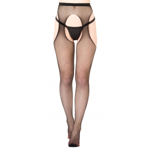 DARING Intimates Fishnet Suspender Tights Black