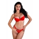 String avec ouverture intime Crotchless Rouge