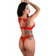 Tanga con abertura íntima Crotchless Rojo