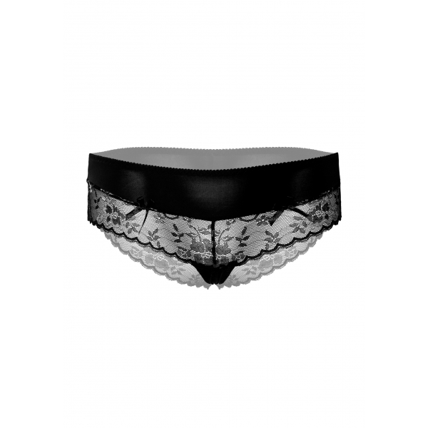 Hiphugger Slip in pizzo floreale nero