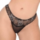 Tanga de renda floral sexy Preto