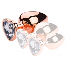 MyPlayToys Rose Gold Anal Plug With Heart Diamond CLEAR L