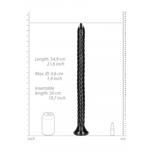 Dildo comprido Cobra Anal em espiral M 50 x 3,7cm