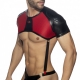 Crop Top Harness with Gladiator Shoulder Straps Black-Red