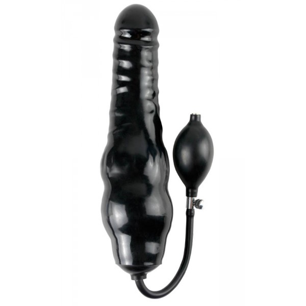 Opblaasbare dildo 20 x 6,5 cm Zwart