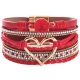 Heart Shape and Rhinestone PU Bracelet