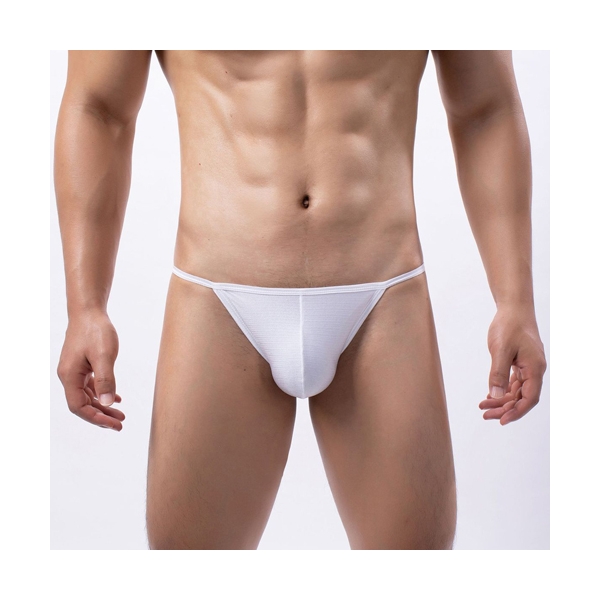 Men Fashion Show Mankini Soft Material Panty WHITE