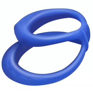 FUKR Cockring doppio in silicone morbido Duo 40 mm blu