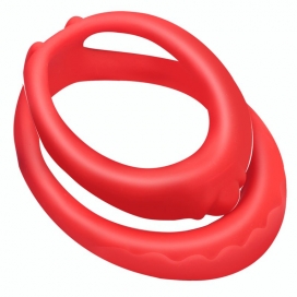 Cockring doppio in silicone morbido Duo 40 mm rosso