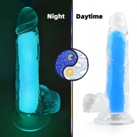 ClearlyHorny Dildo Color Glow 15 x 4,5cm Azul