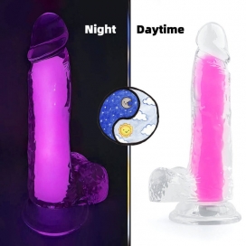 ClearlyHorny Glow Jelly Dildo With Mutiple Colors PINK
