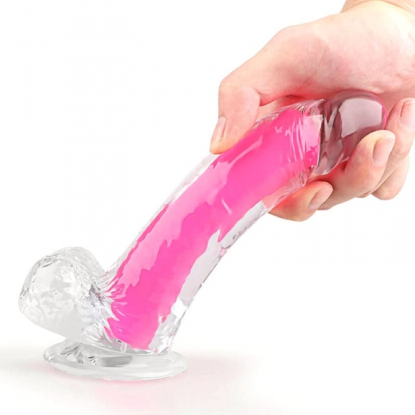 Kleurschitterende Dildo 15 x 4,5cm Roze