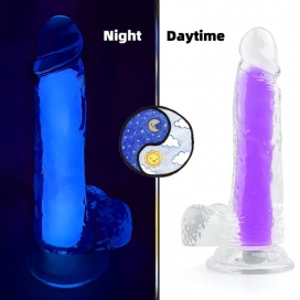Glow Jelly Dildo With Mutiple Colors PURPLE